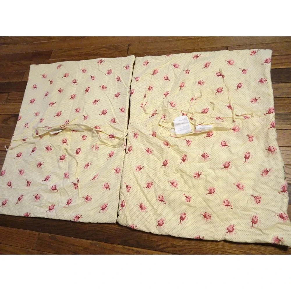 Fashion on Fifth Patchwork Quilted Pillow Shams Set of 2 Floral Yellow Cotton